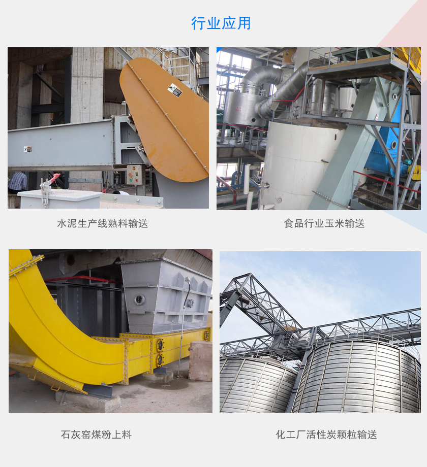 可以水平、傾斜或垂直布置，主要用于水泥、食品、化工、煤炭等行業(yè)